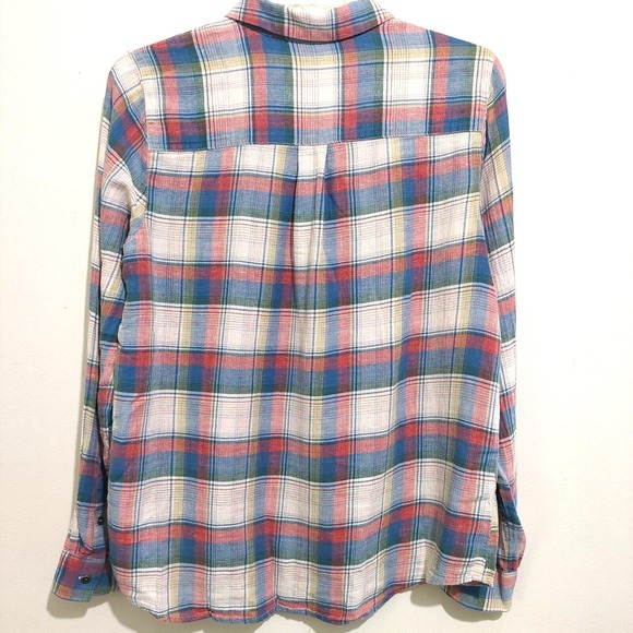 Madewell Womens Medium Button Up Shirt‎ Plain Cotton Linen Collar Cuff Sleeves - Picture 4 of 8